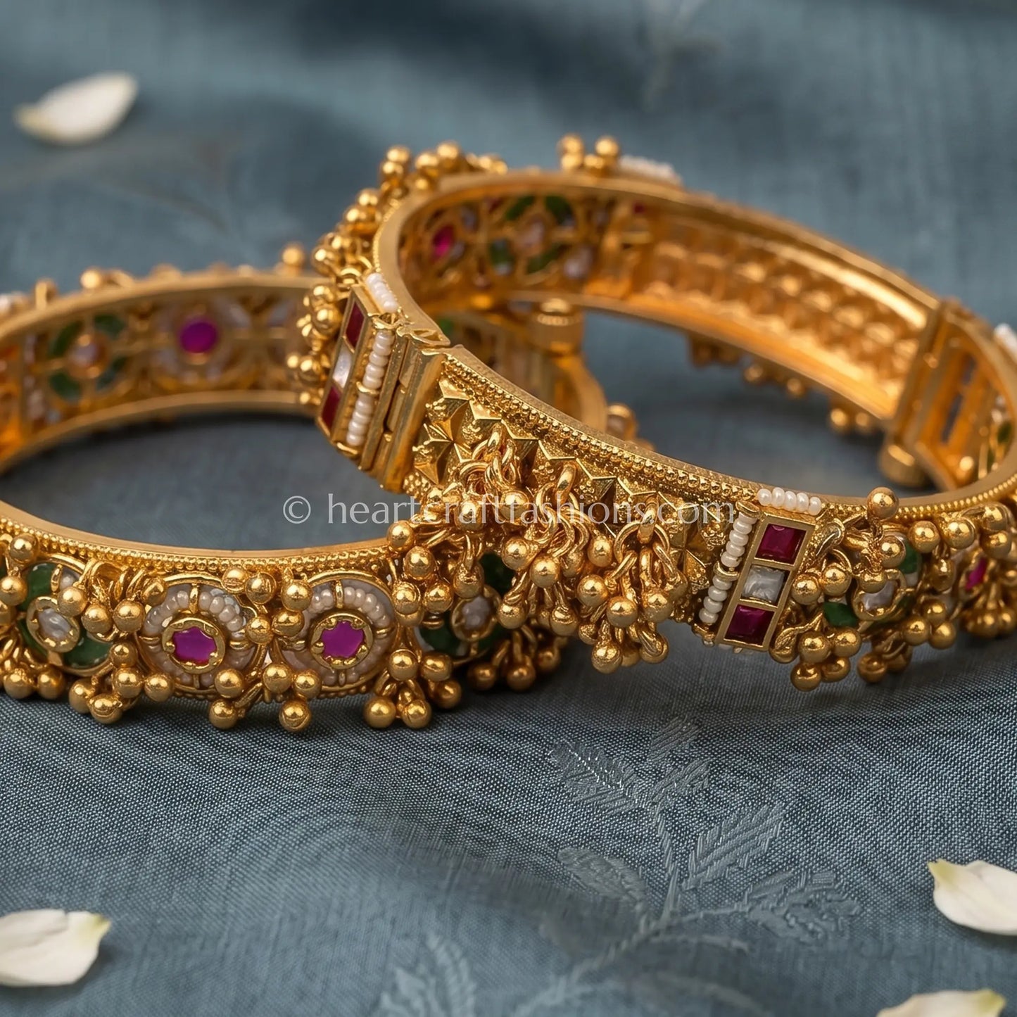 Heritage Ruby Emerald Kundan Chain Patla