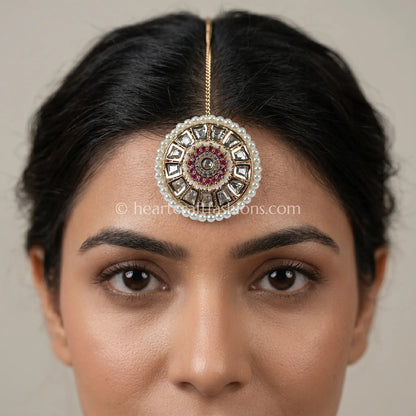 Heritage Ruby Kundan & Pearl Borla