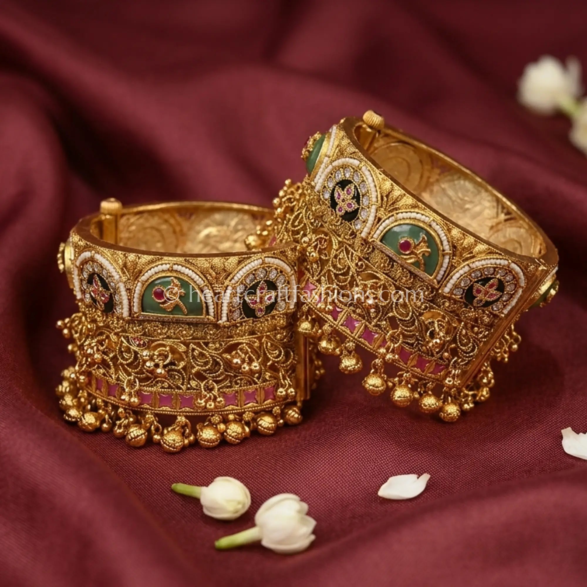 Heritage Pachi Kundan Ghunghroo Patla