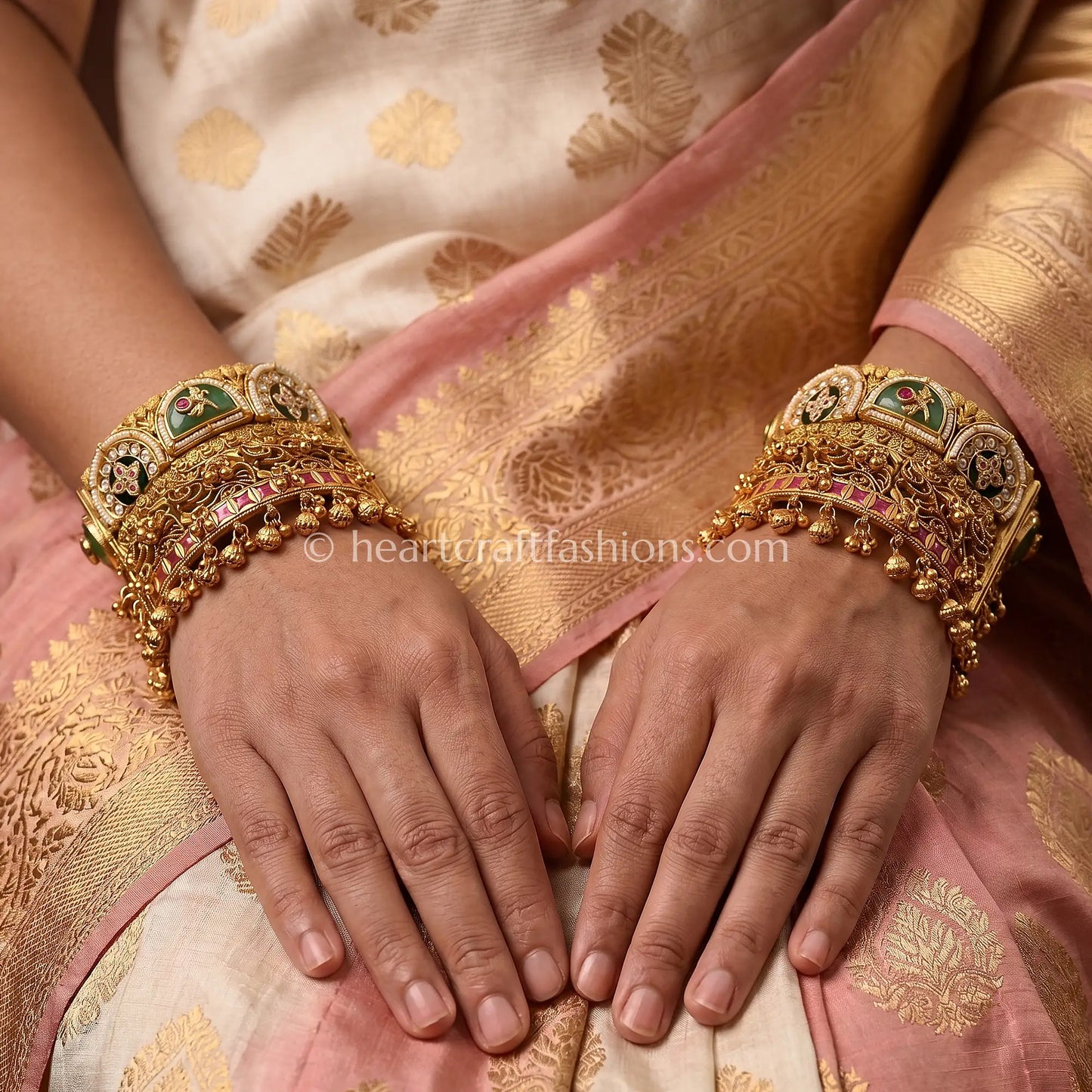 Heritage Pachi Kundan Ghunghroo Patla