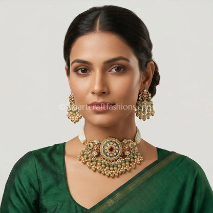 Heritage Pachi Kundan Jadau Choker Set
