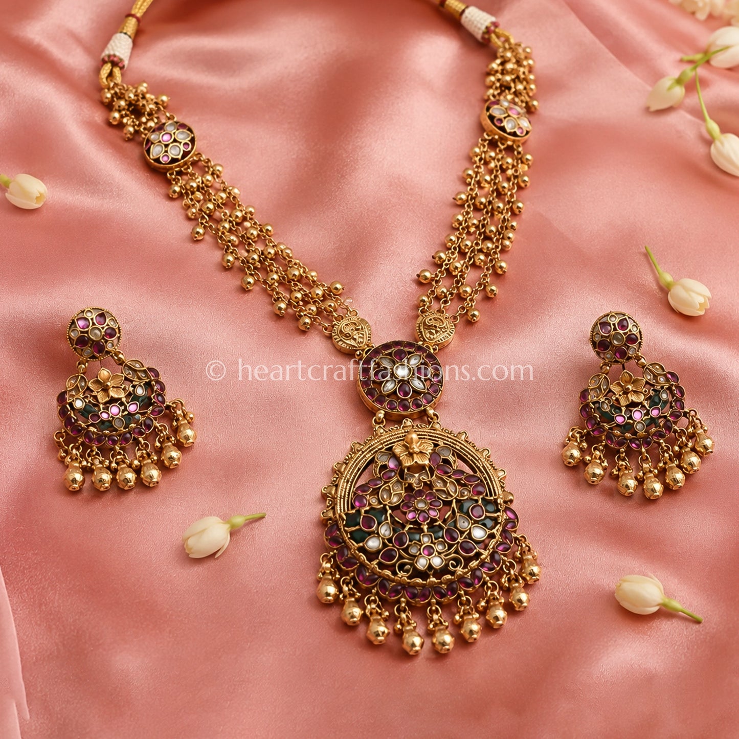 Heritage Pachi Kundan Rani Haar Set