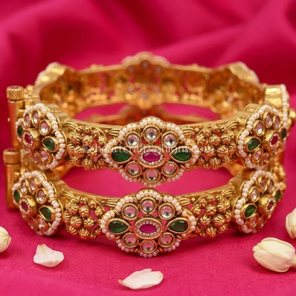 Heritage Ruby Emerald Kundan Sleek Patla