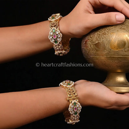 Heritage Ruby Emerald Kundan Sleek Patla
