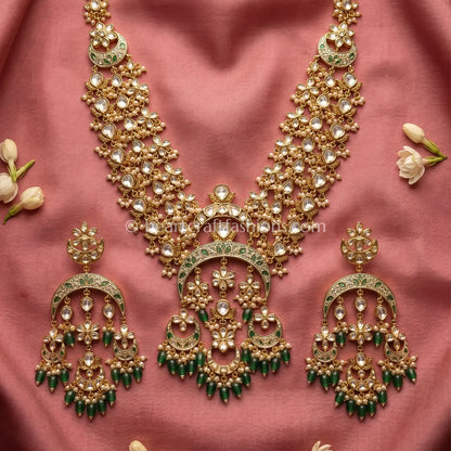 Imperial Emerald Sunehri Kundan Statement Necklace