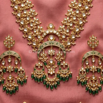 Imperial Emerald Sunehri Kundan Statement Necklace