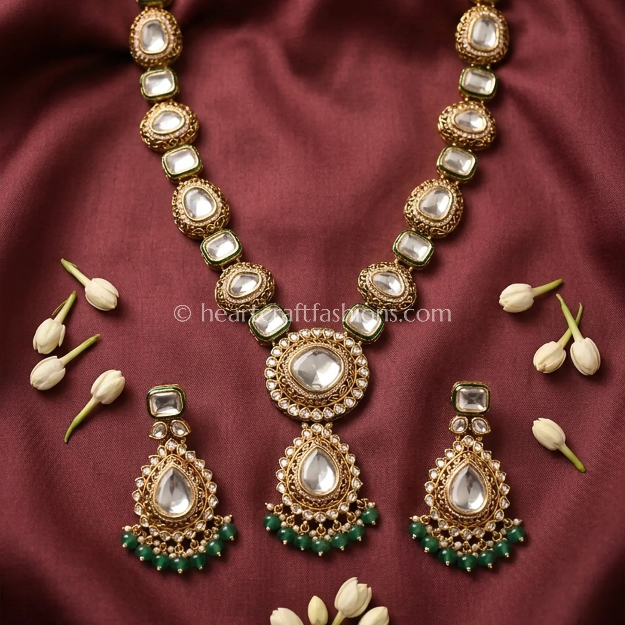 Imperial Moissanite Polki Statement Necklace
