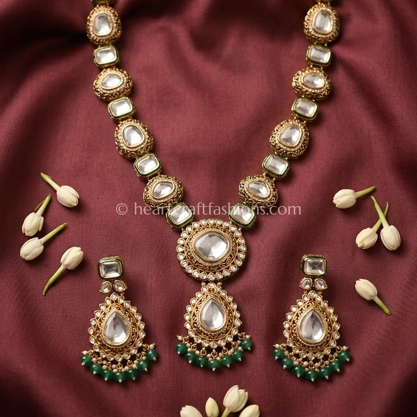 Imperial Moissanite Polki Statement Necklace