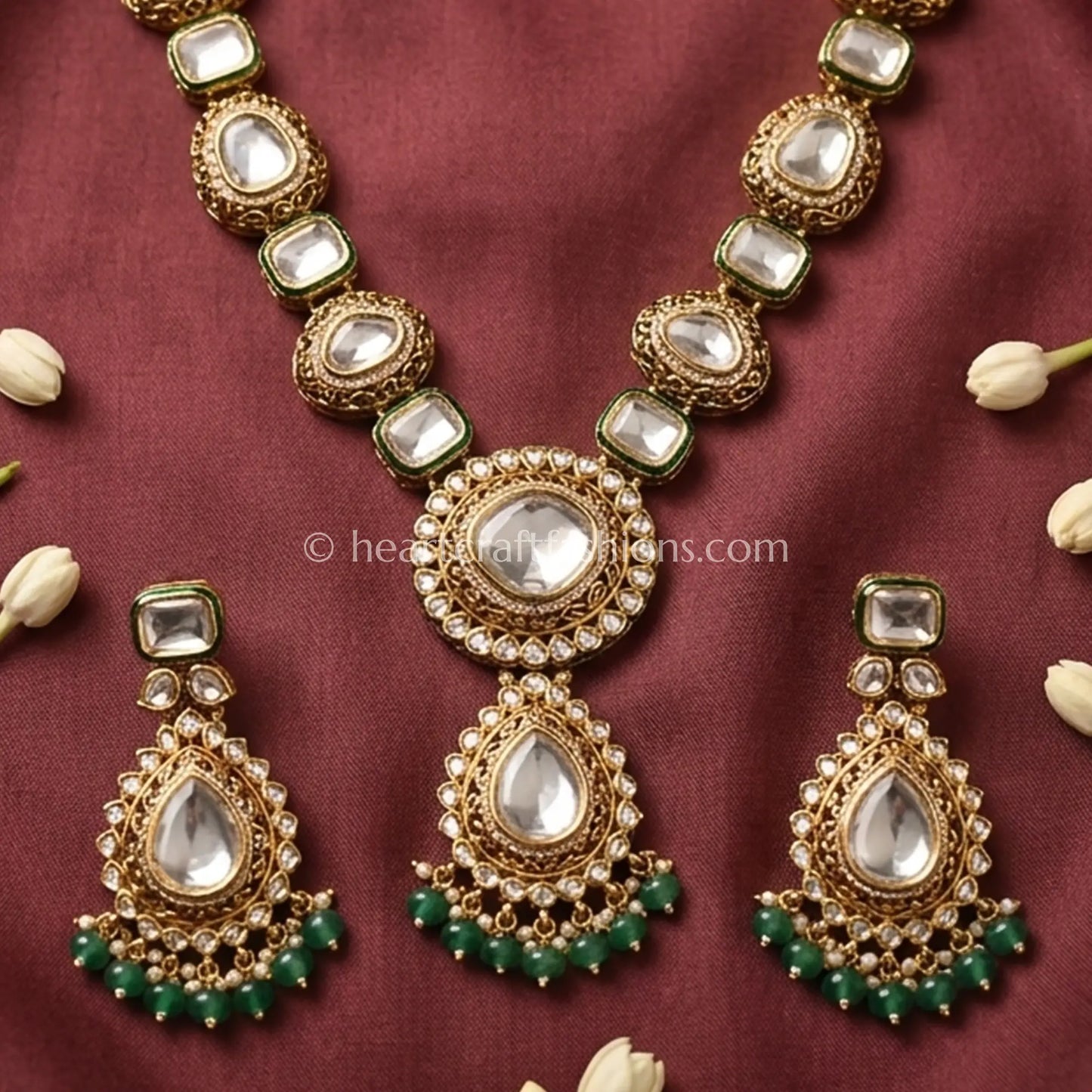 Imperial Moissanite Polki Statement Necklace