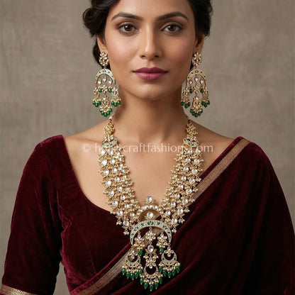 Imperial Emerald Sunehri Kundan Statement Necklace