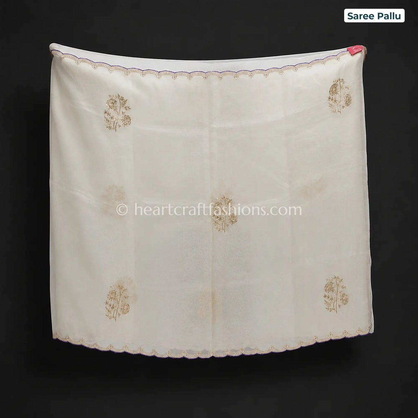 Ivory Grace Organza Kolkata Handwork Saree