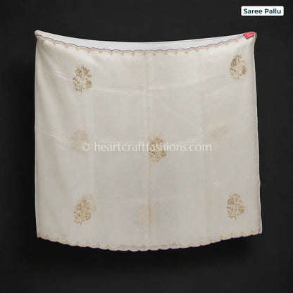Ivory Grace Organza Kolkata Handwork Saree