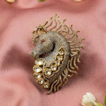 Ivory Pearl Swan Designer Brooch