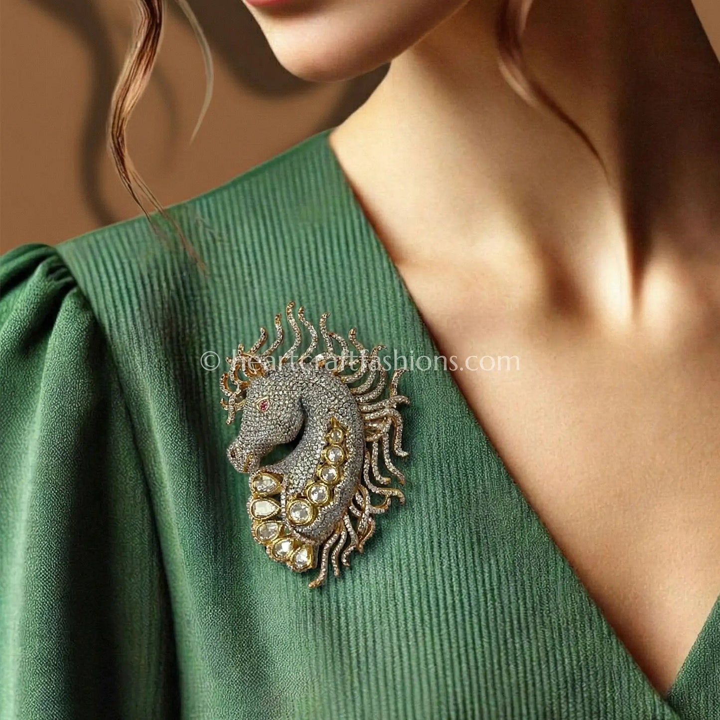 Ivory Pearl Swan Designer Brooch