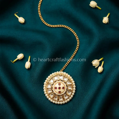 Ivory Ruby Pearl Sunheri Kundan Borla