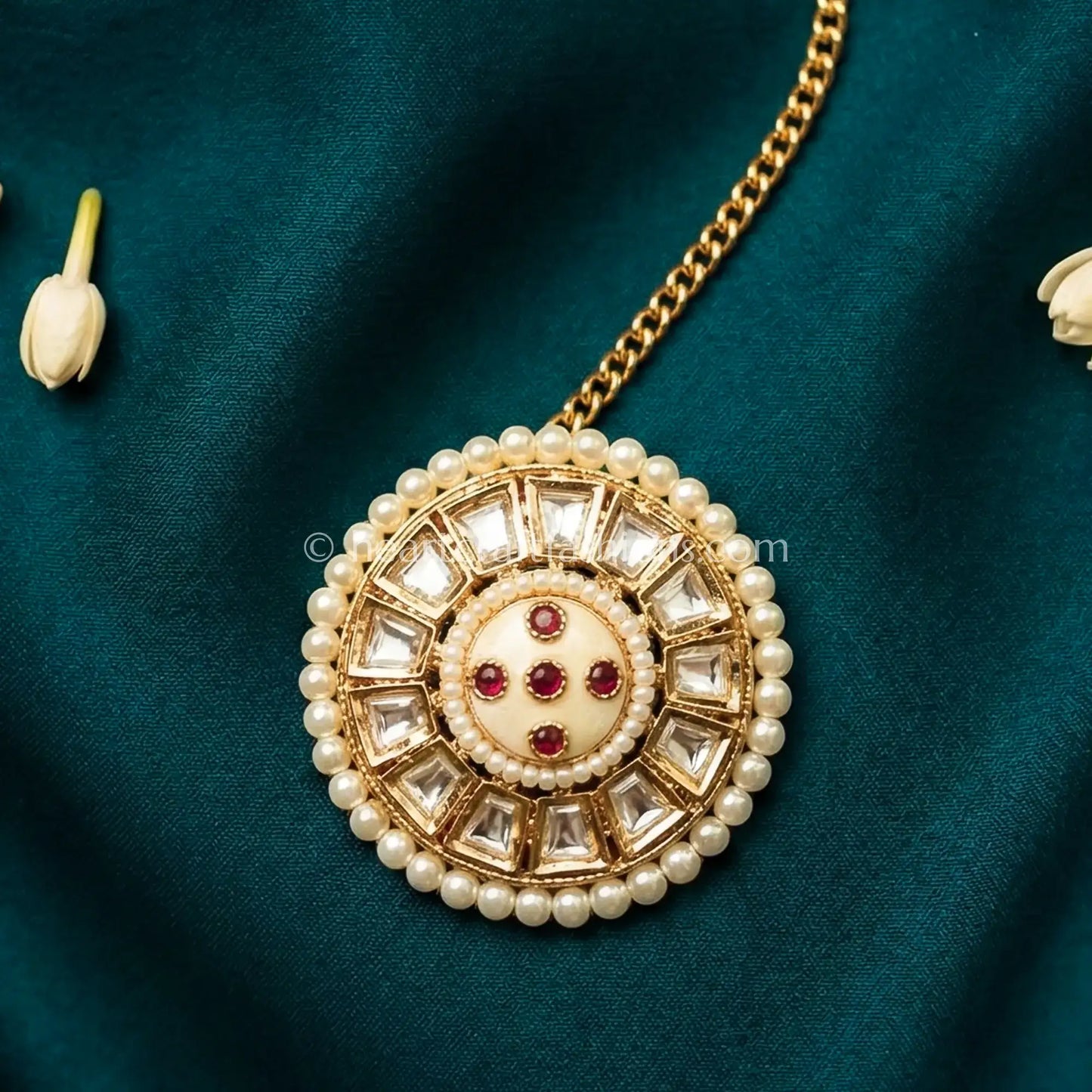 Ivory Ruby Pearl Sunheri Kundan Borla
