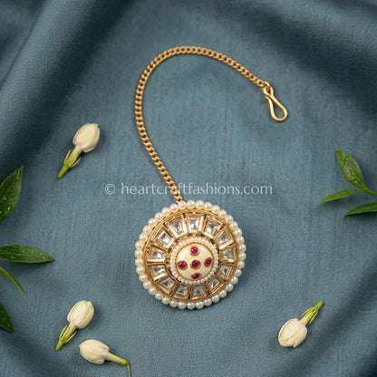 Ivory Ruby Pearl Sunheri Kundan Borla