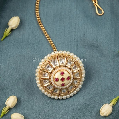 Ivory Ruby Pearl Sunheri Kundan Borla