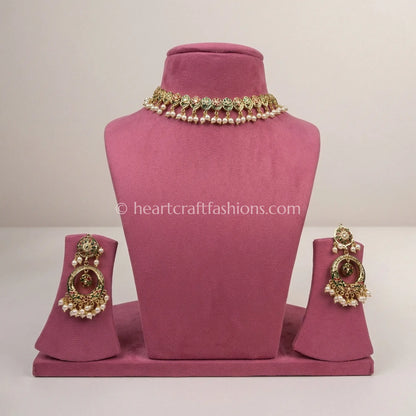 Jadau Pearl Fringe Choker Set