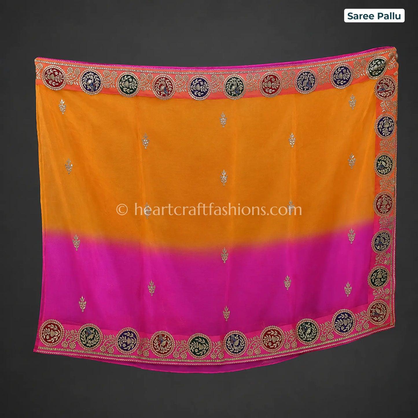 Kesar Rani Ombre Kora Silk Gota Patti Saree