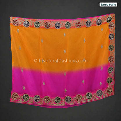 Kesar Rani Ombre Kora Silk Gota Patti Saree