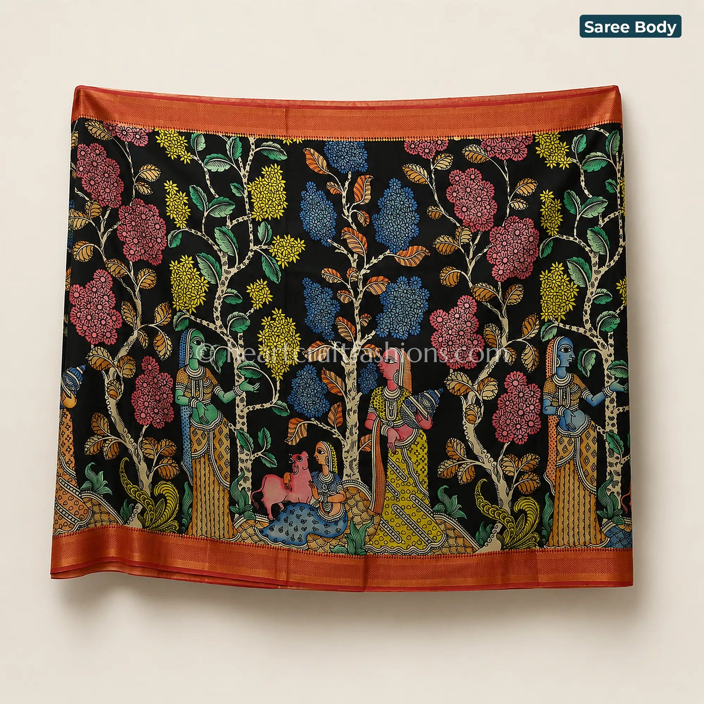 Krishna Kalamkari Bangalore Silk Saree