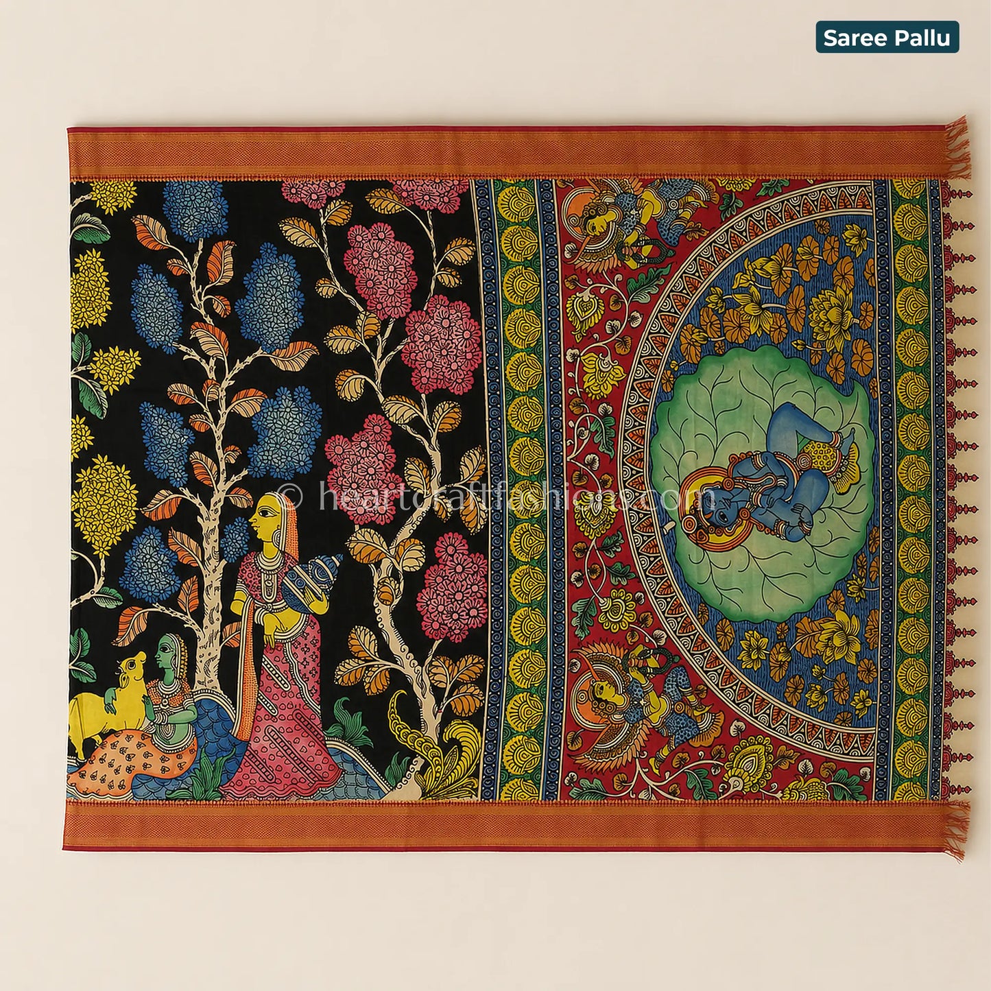 Krishna Kalamkari Bangalore Silk Saree