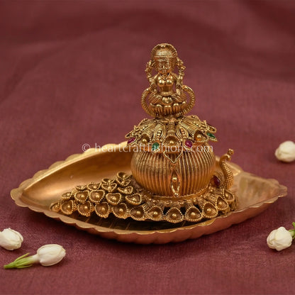 Lakshmi Kalash Heritage Sindoor Box (With Tray)