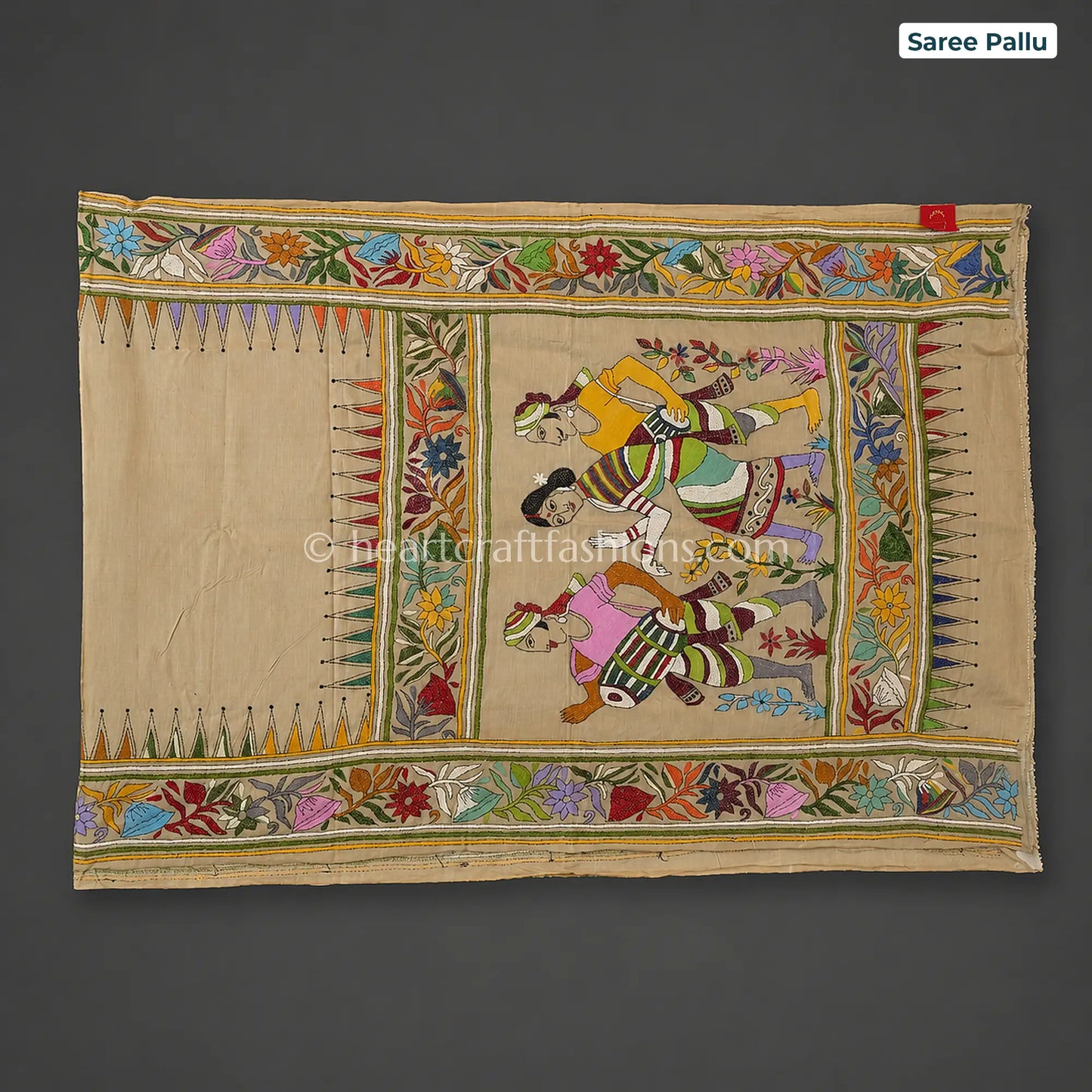 Lok Rang Kalkata Gachi Tussar Kantha Handloom Saree