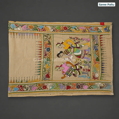 Lok Rang Kalkata Gachi Tussar Kantha Handloom Saree