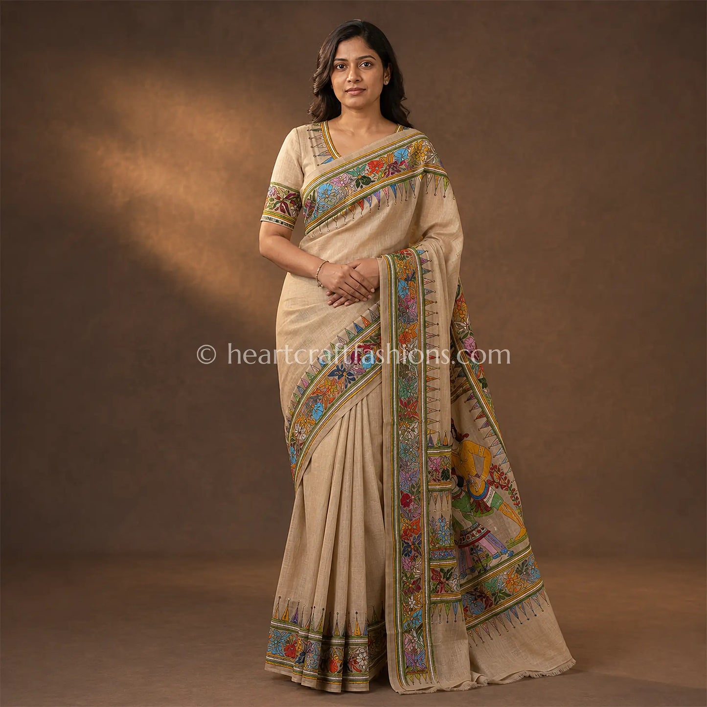 Lok Rang Kalkata Gachi Tussar Kantha Handloom Saree