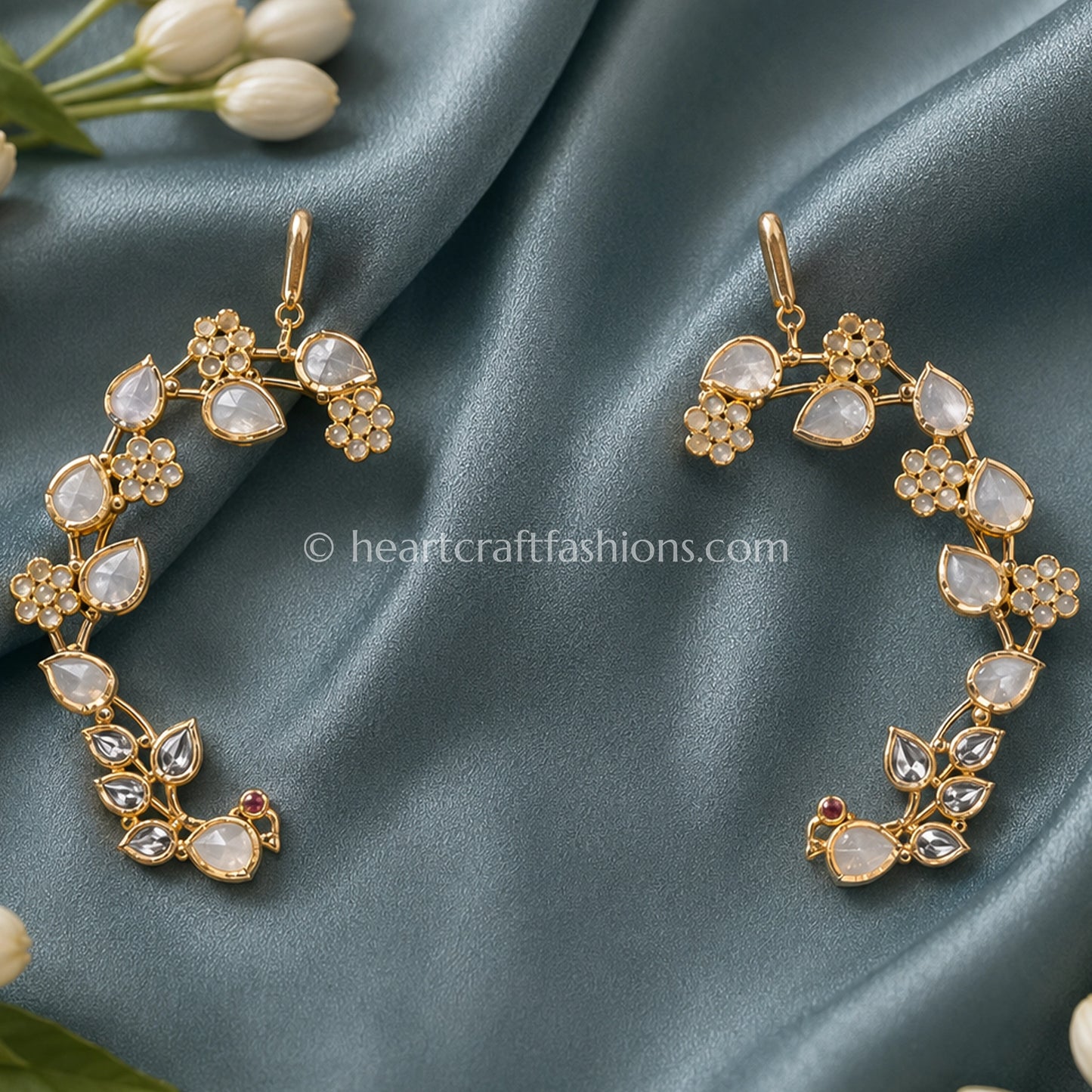 MOP Amrapali Inspired Floral Ear Cuffs