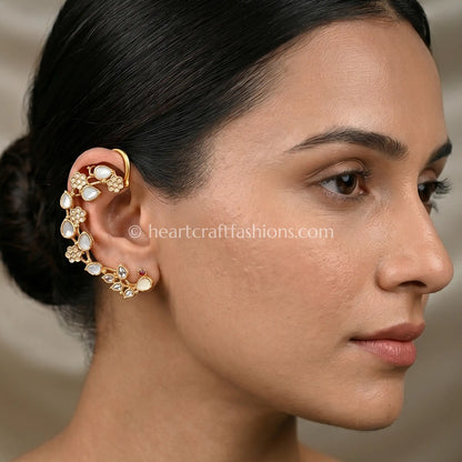 MOP Amrapali Inspired Floral Ear Cuffs