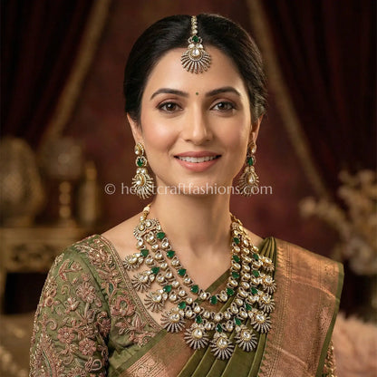 Maharani Sunehri layered Emerald Aura