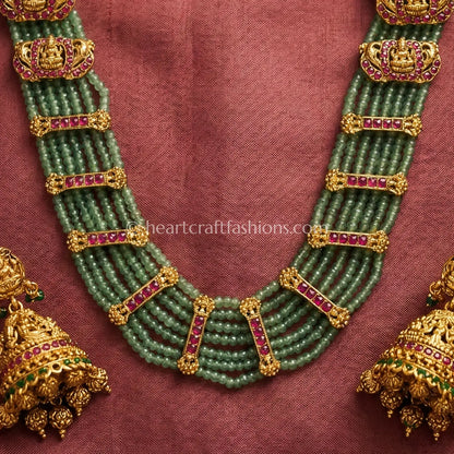 Maharani Emerald Bead Necklace Set