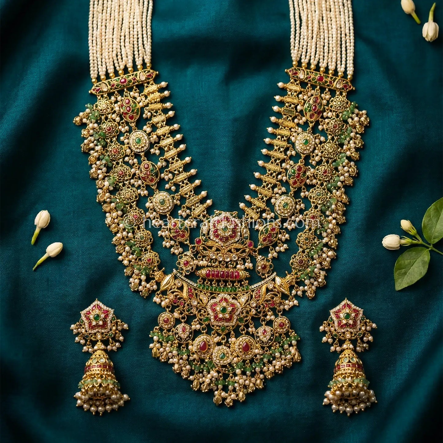 Maharani Meher Heritage Pachi Kundan Rani Haar