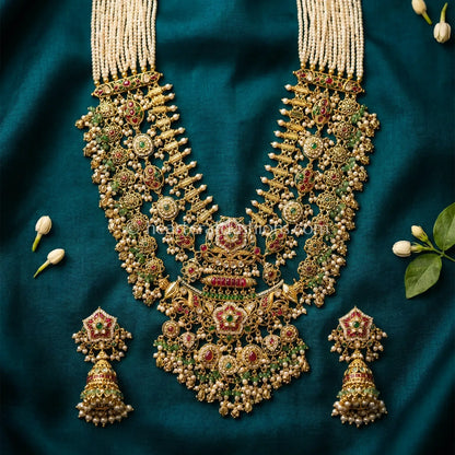 Maharani Meher Heritage Pachi Kundan Rani Haar