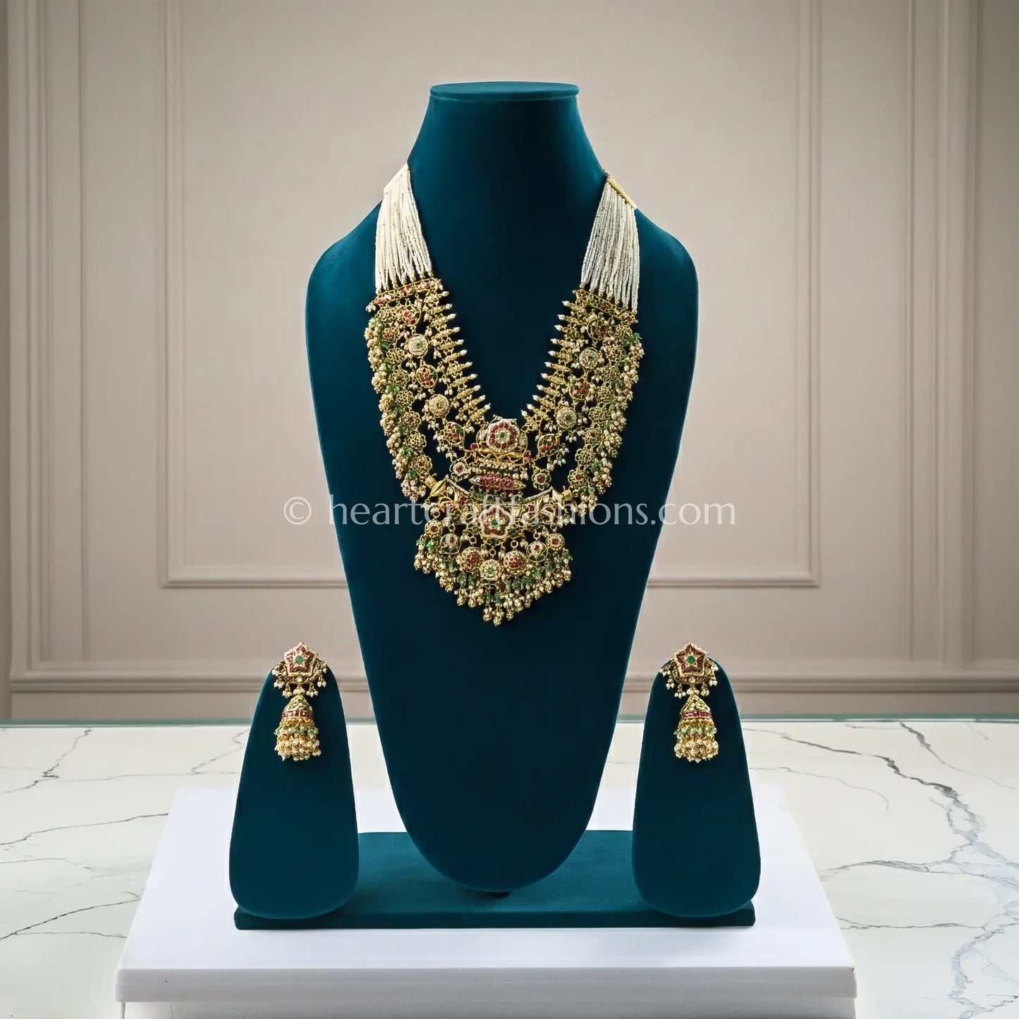 Maharani Meher Heritage Pachi Kundan Rani Haar