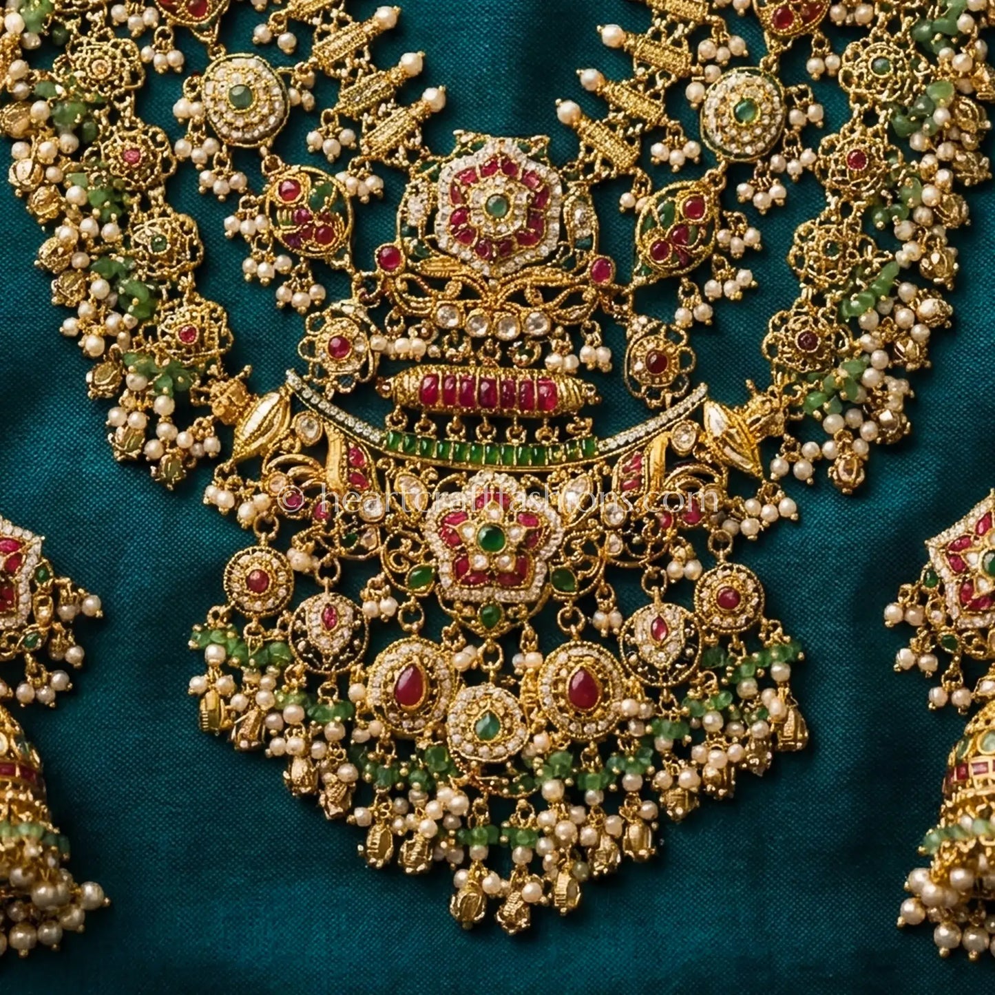 Maharani Meher Heritage Pachi Kundan Rani Haar