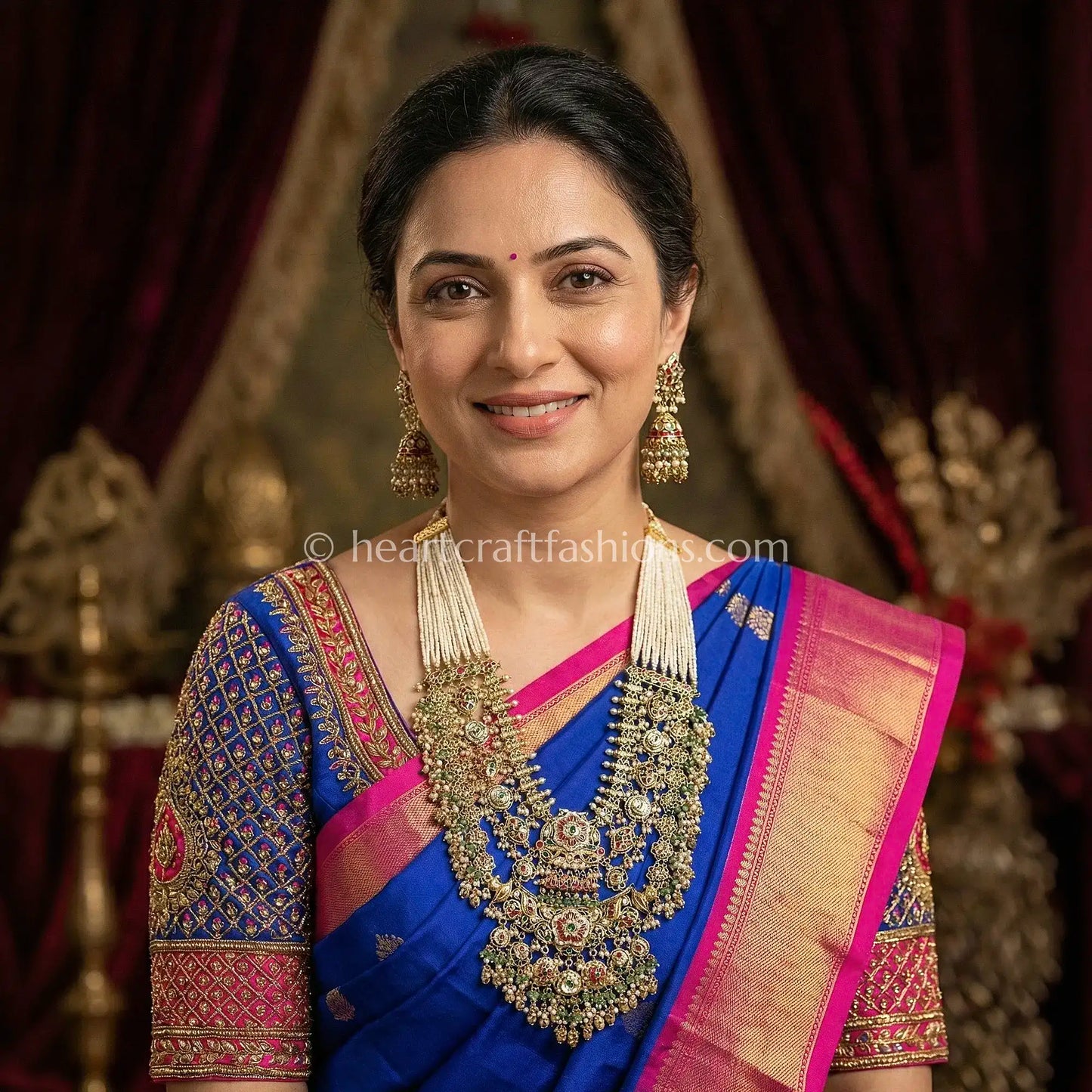 Maharani Meher Heritage Pachi Kundan Rani Haar