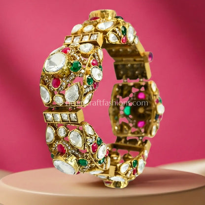 Maharani Royal Polki Statement Gajra Bracelet