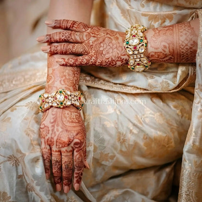Maharani Royal Polki Statement Gajra Bracelet