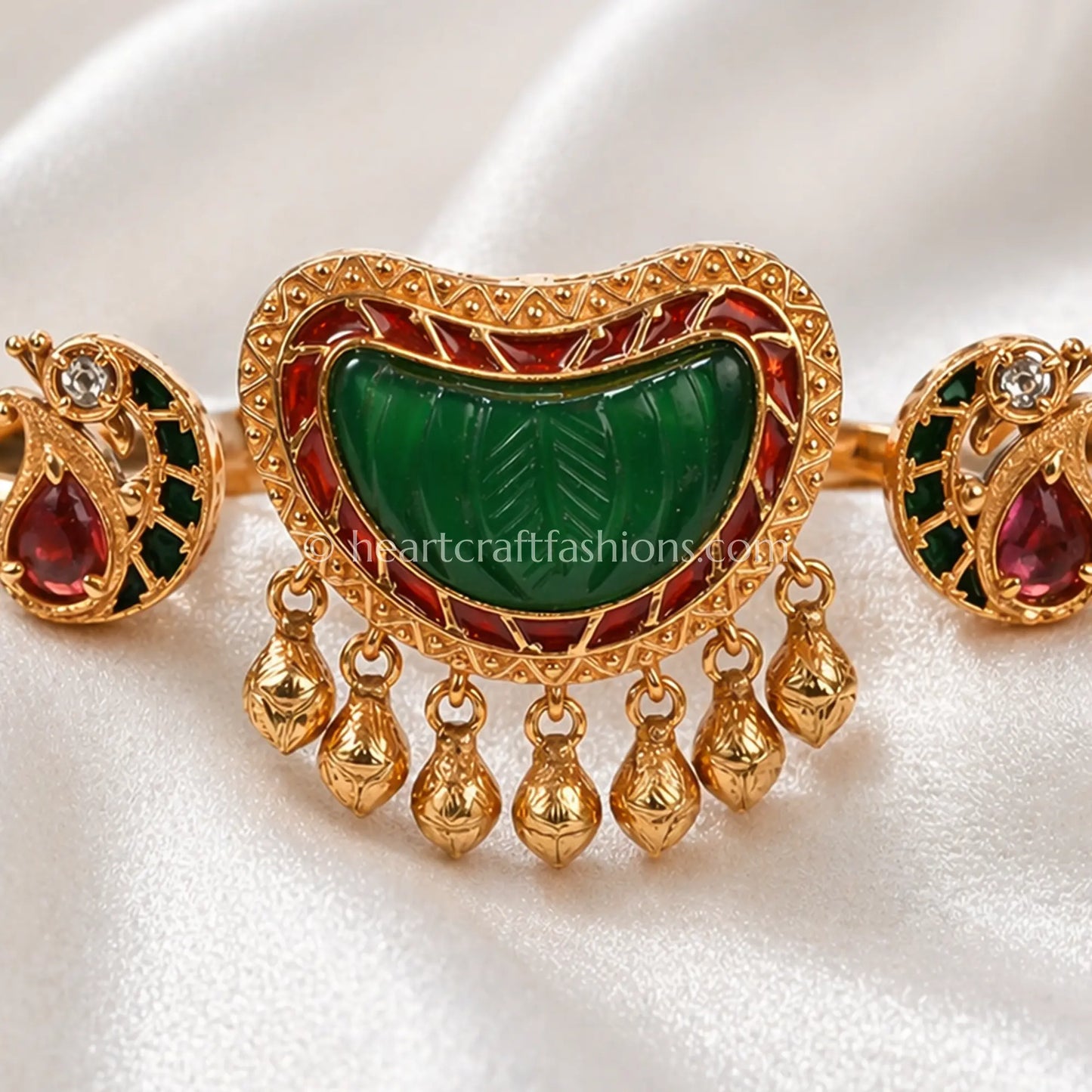 Marakata Carved Stone Amrapali Ring