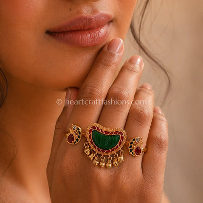 Marakata Carved Stone Amrapali Ring