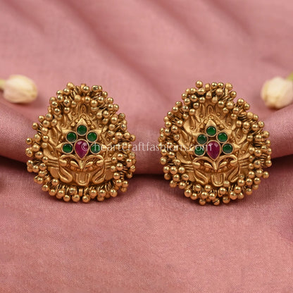 Mayurika Temple Peacock Stud Earrings