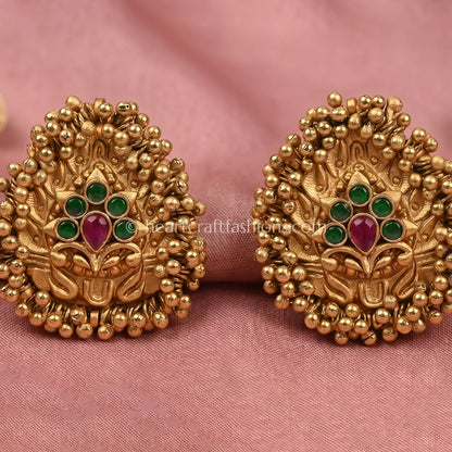 Mayurika Temple Peacock Stud Earrings