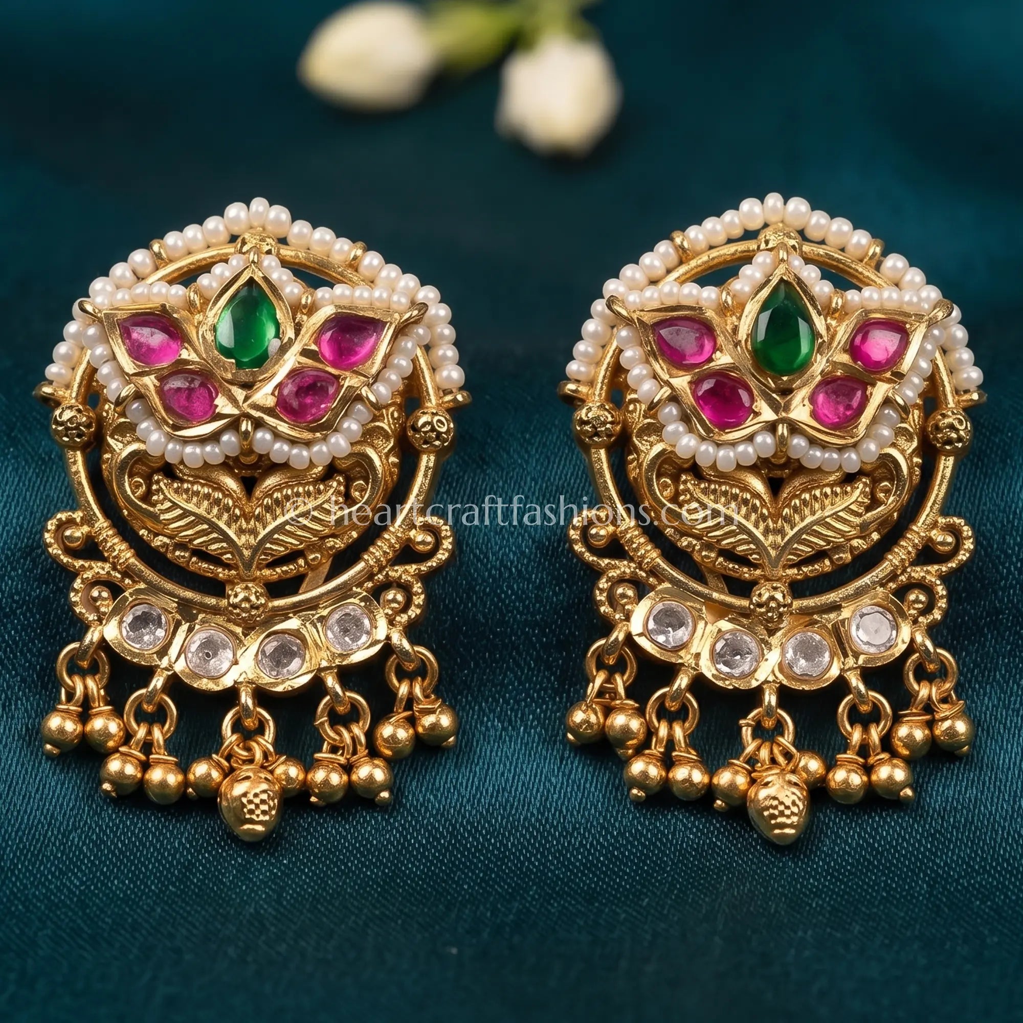 Meher Heritage Ruby-Emerald Studs