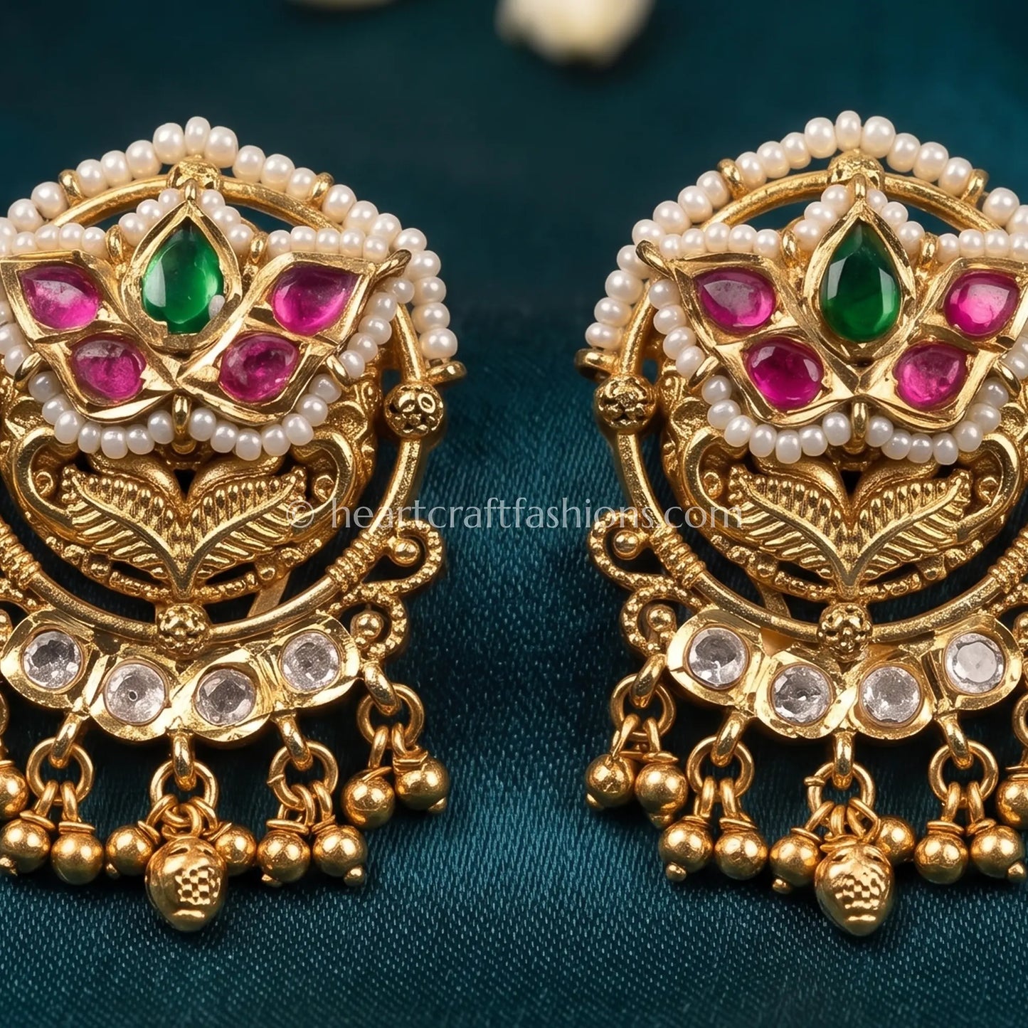 Meher Heritage Ruby-Emerald Studs