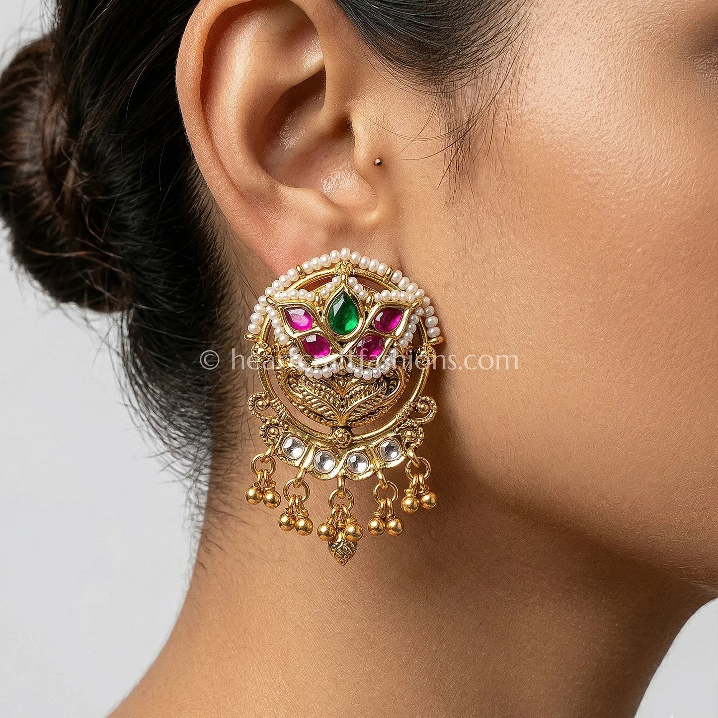 Meher Heritage Ruby-Emerald Studs