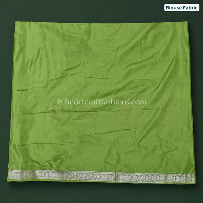 Mehndi Green Pastel Rangkart Pure Katan Banarasi Saree